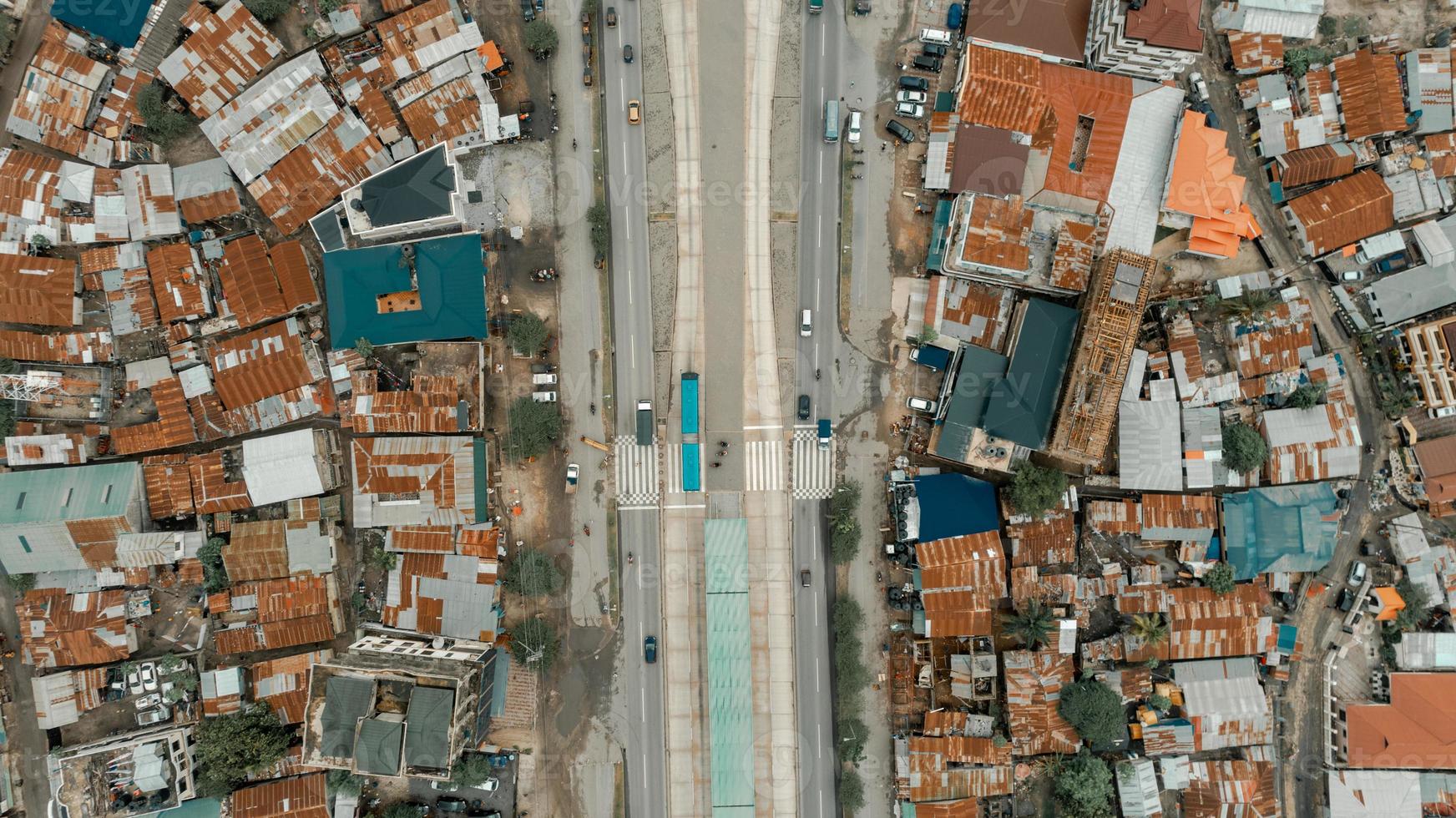 Aerial view of the industrial area in Dar es Salaam photo