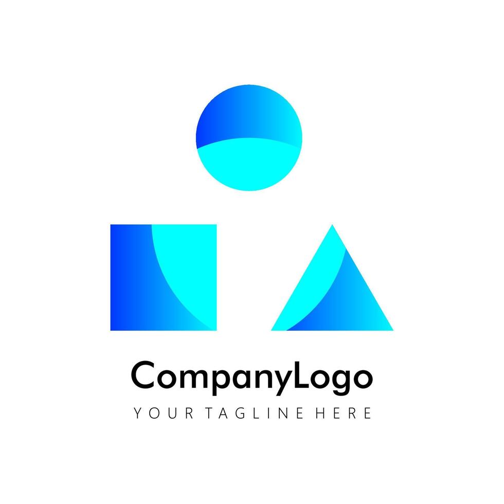 abstract Rectangle circle triangle creative logo concept. vector