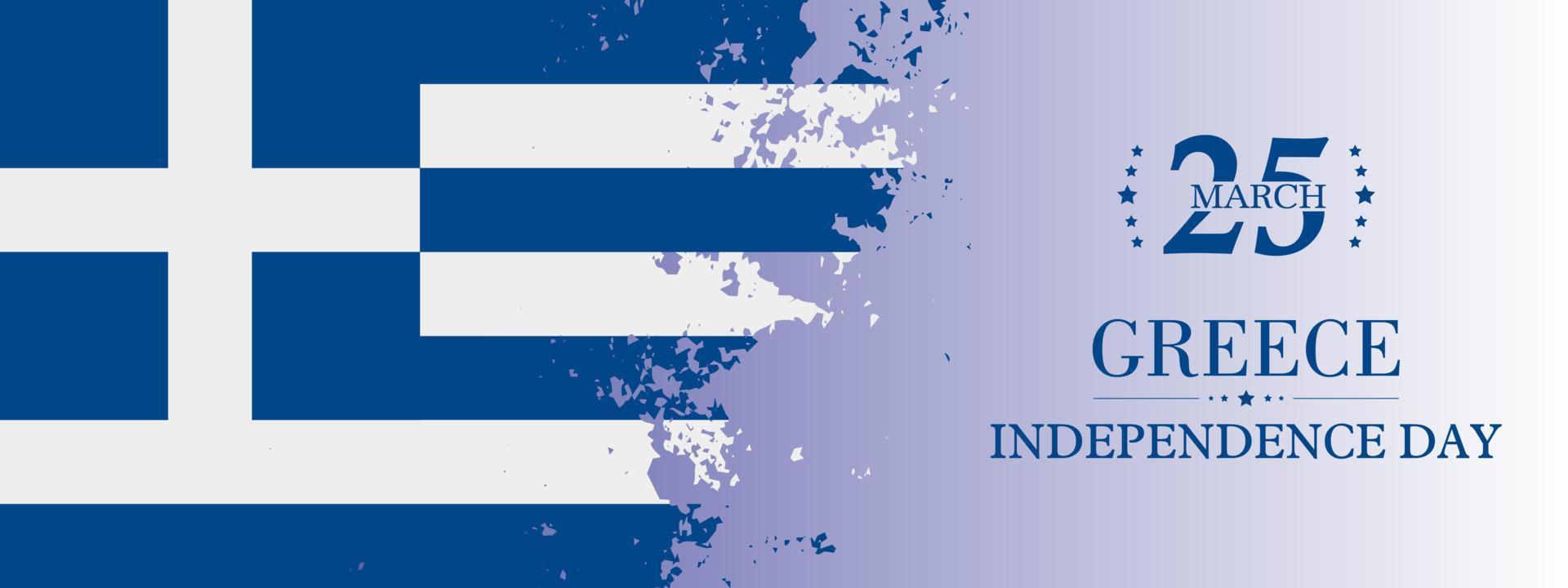 grunge texture of greece flag banner, greek independence day on 25 march. vector illustration