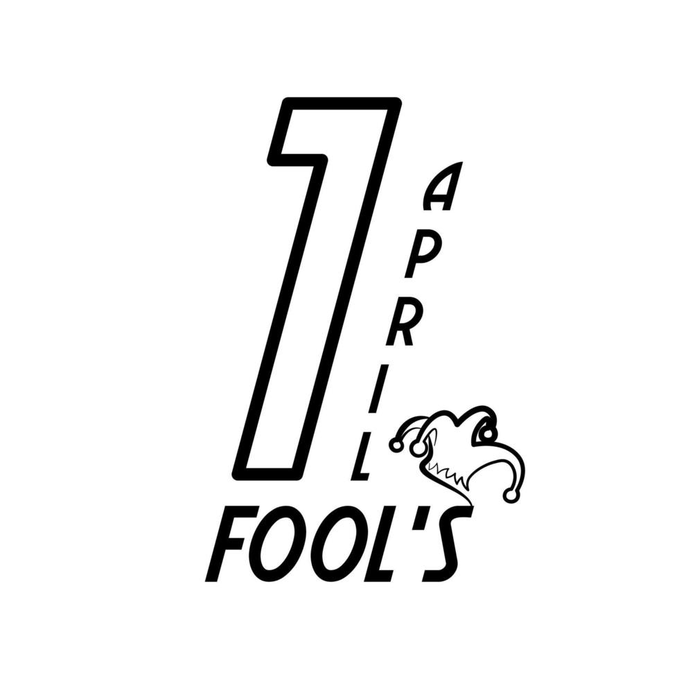 illustration of first April, fool's day vector with jester hat.