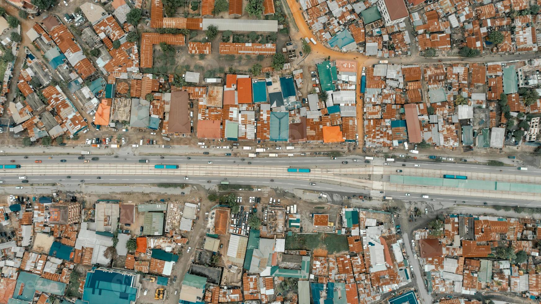 Aerial view of the industrial area in Dar es Salaam photo