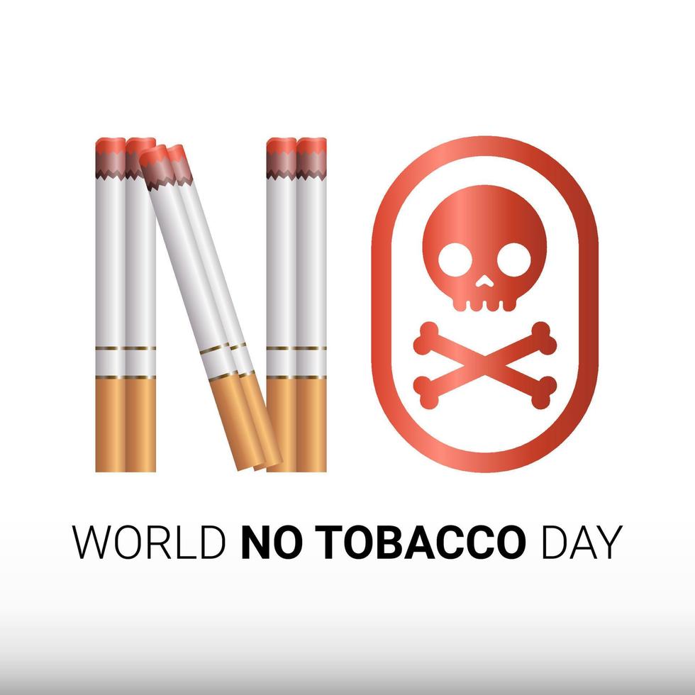vector of cigarette and skull , world no tobacco day, no smoking.