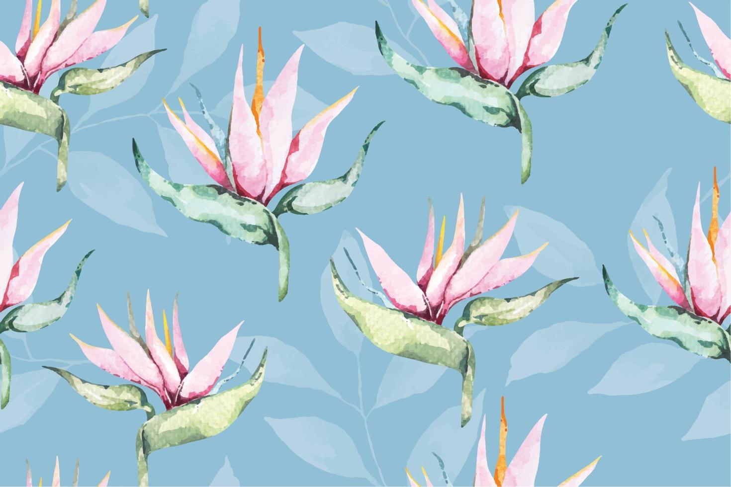 Pattern flowers with watercolor 102 vector