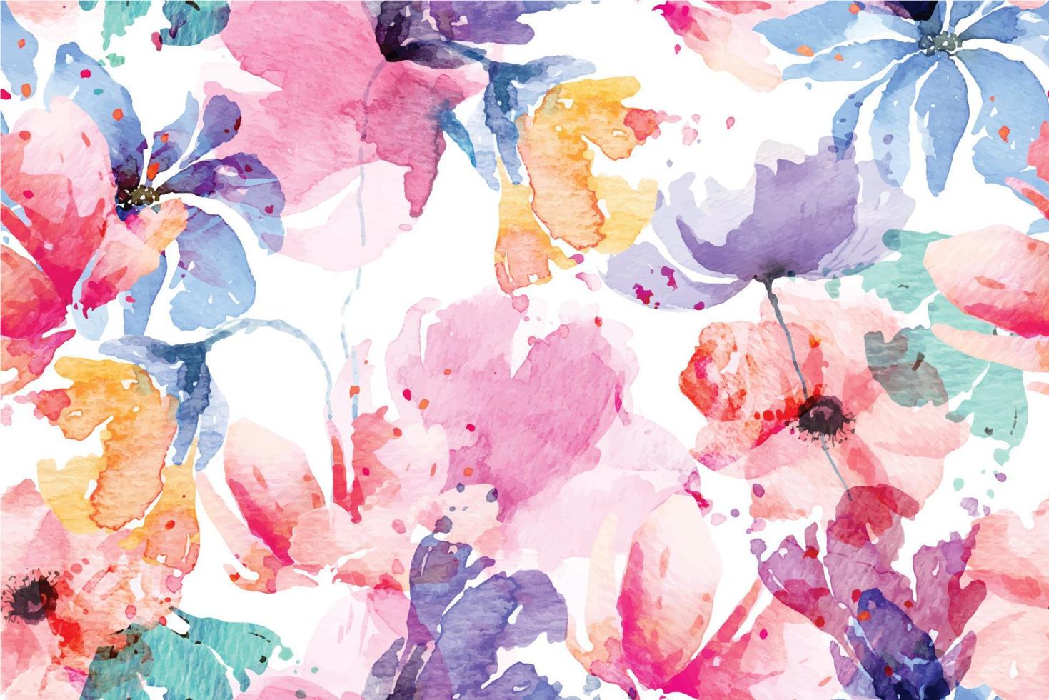 Pattern flowers with watercolor 59 vector