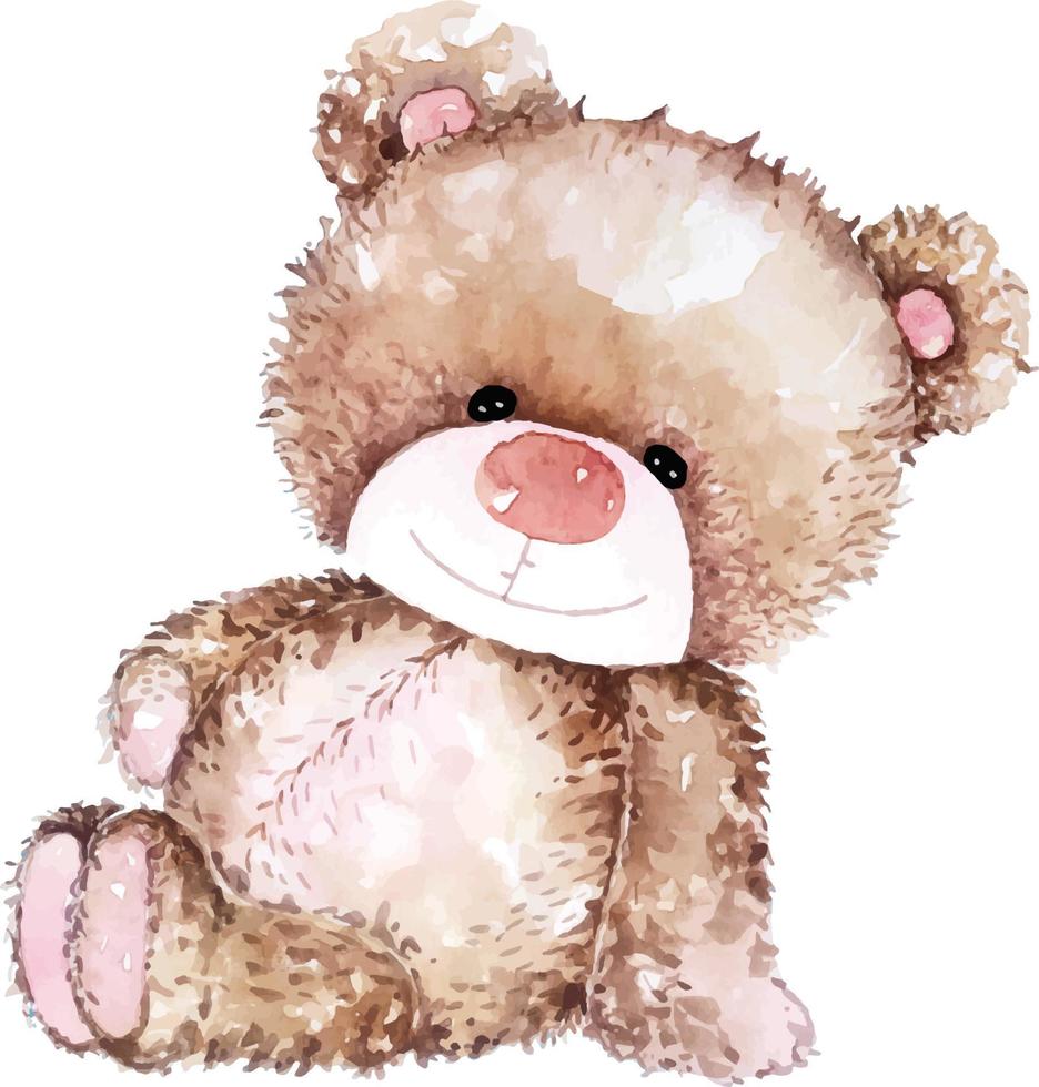 teddy bears watercolor 15 vector