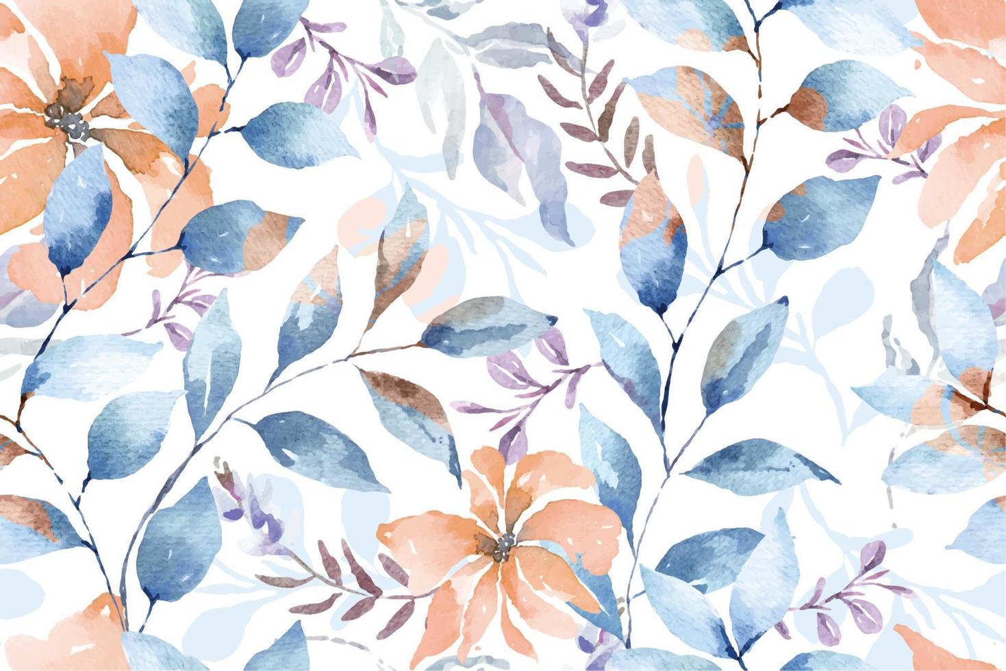 Seamless pattern of blooming flowers painted in watercolor.Designed for fabric luxurious and wallpaper, vintage style.Hand drawn botanical floral pattern. vector