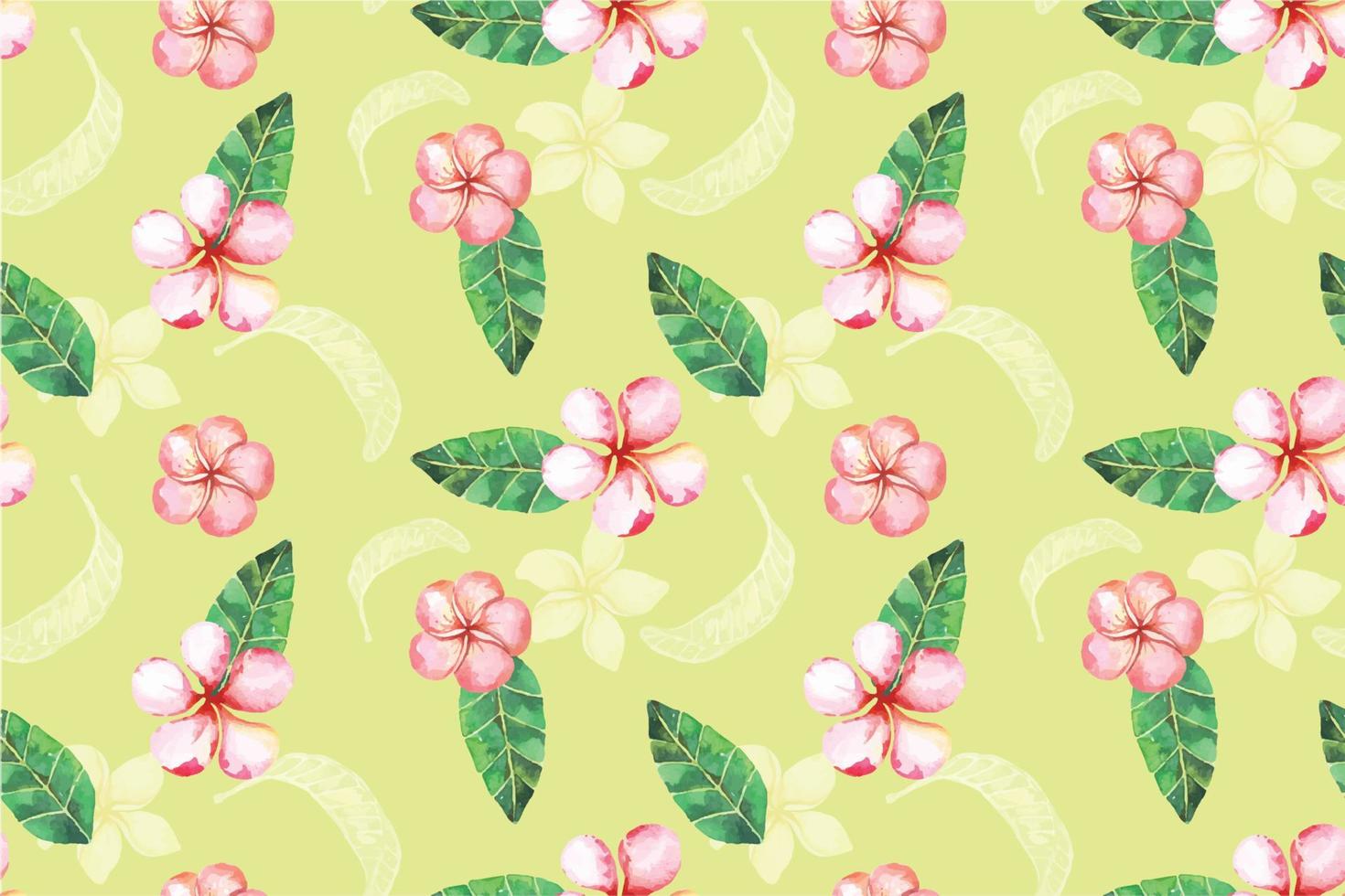 Seamless pattern of Blooming flowers with watercolor 70 vector