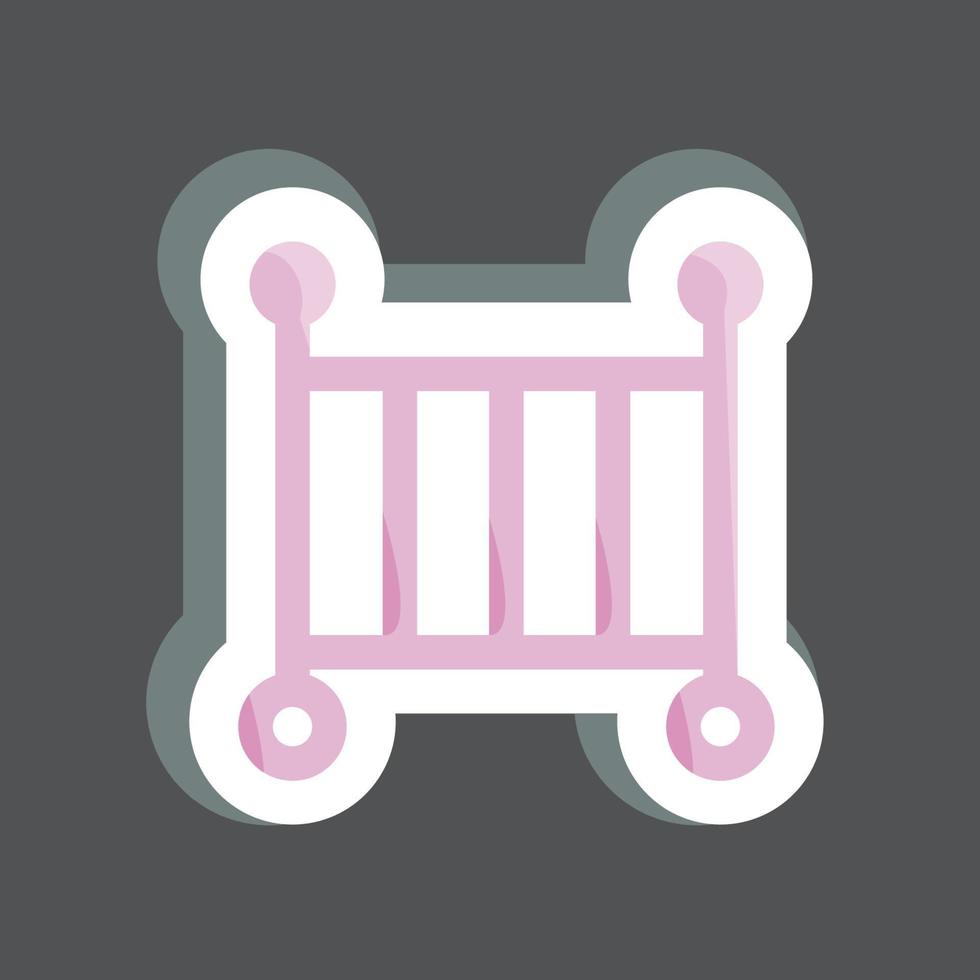 Sticker Crib. suitable for Kids symbol. simple design editable. design template vector. simple illustration vector