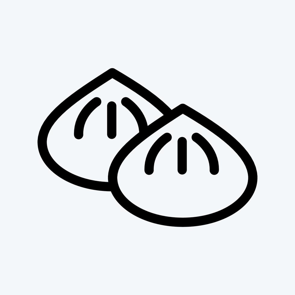 Icon Dumpling. suitable for Bakery symbol. line style. simple design editable. design template vector. simple illustration vector