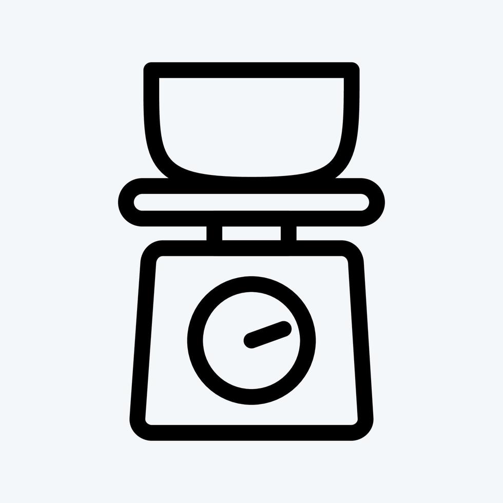 básculas de cocina icono. adecuado para el símbolo de panadería. estilo de línea diseño simple editable. vector de plantilla de diseño. ilustración sencilla