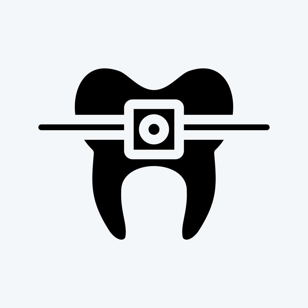 Icon Braces. suitable for medicine symbol. glyph style. simple design editable. design template vector. simple illustration vector
