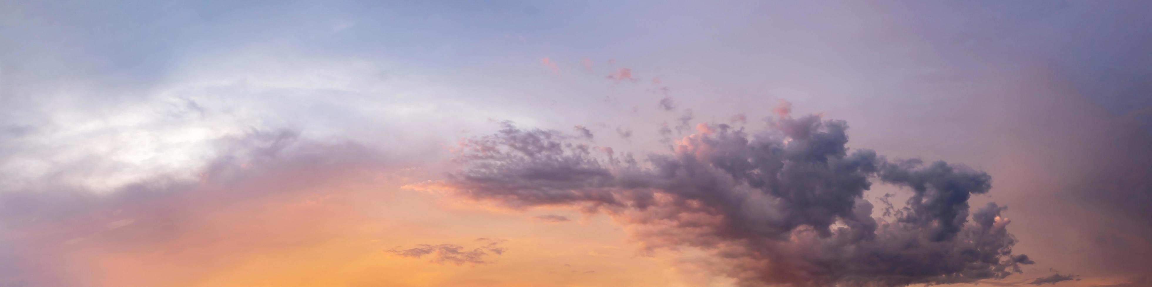 Gorgeous panorama scenic of sunrise and sunset with silver lining and cloud in the morning and evening. photo