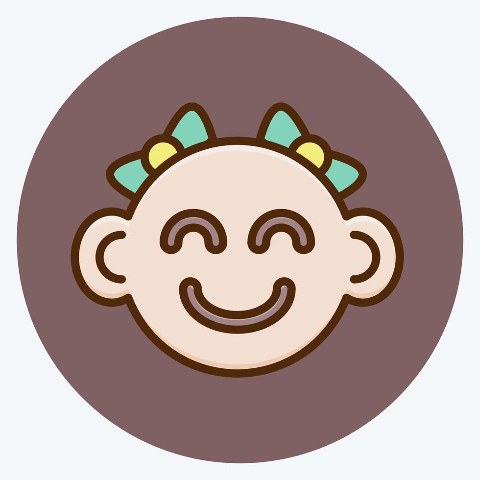 Icon Baby Girl. suitable for Kids symbol. flat style. simple design editable. design template vector. simple illustration vector
