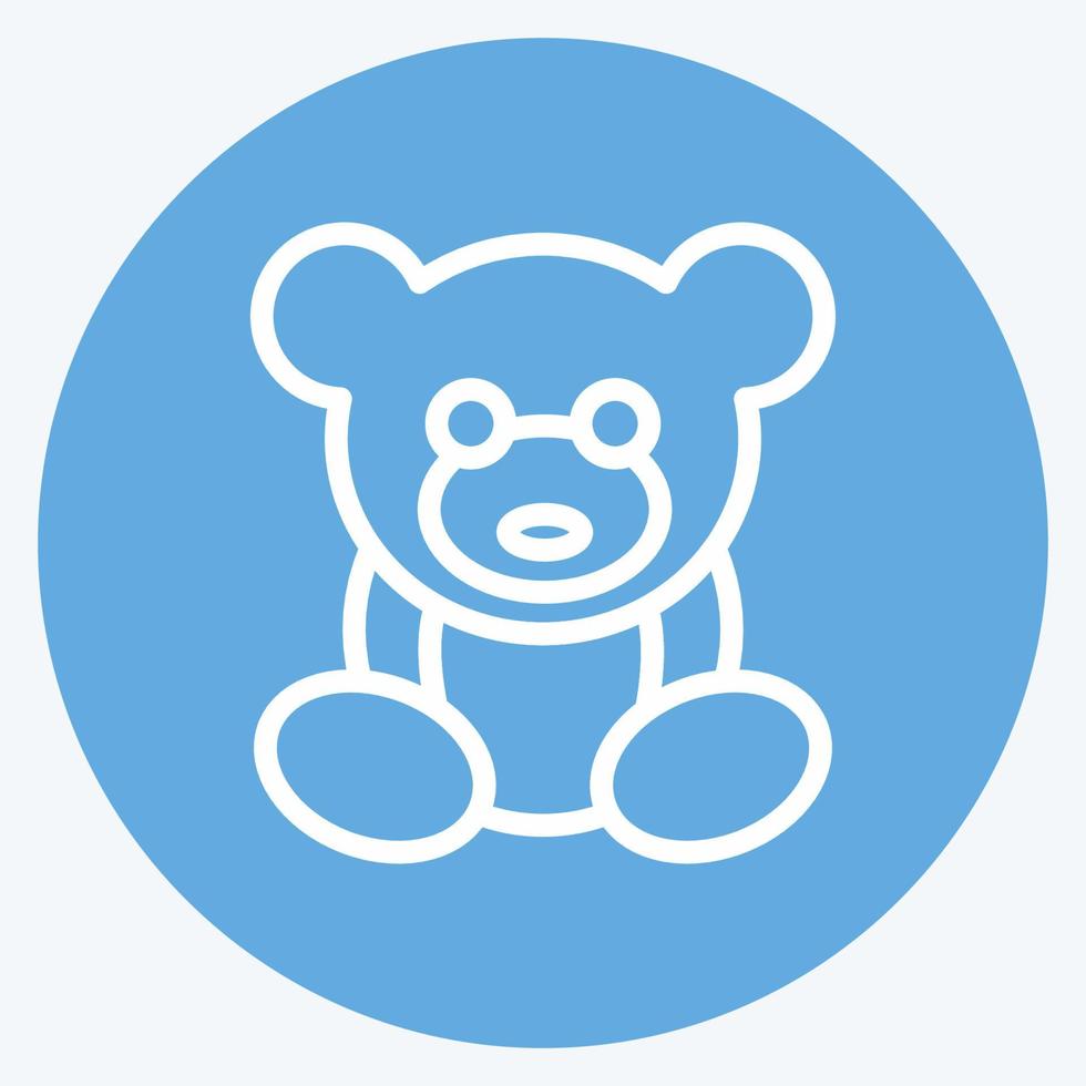 Icon Teddy Bear. suitable for Kids symbol. blue eyes style. simple design editable. design template vector. simple illustration vector