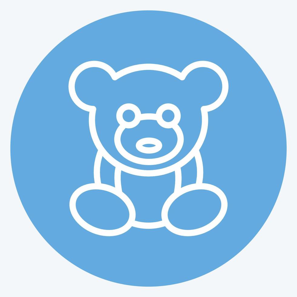 icono de oso de peluche. adecuado para el símbolo de los niños. estilo de ojos azules. diseño simple editable. vector de plantilla de diseño. ilustración sencilla