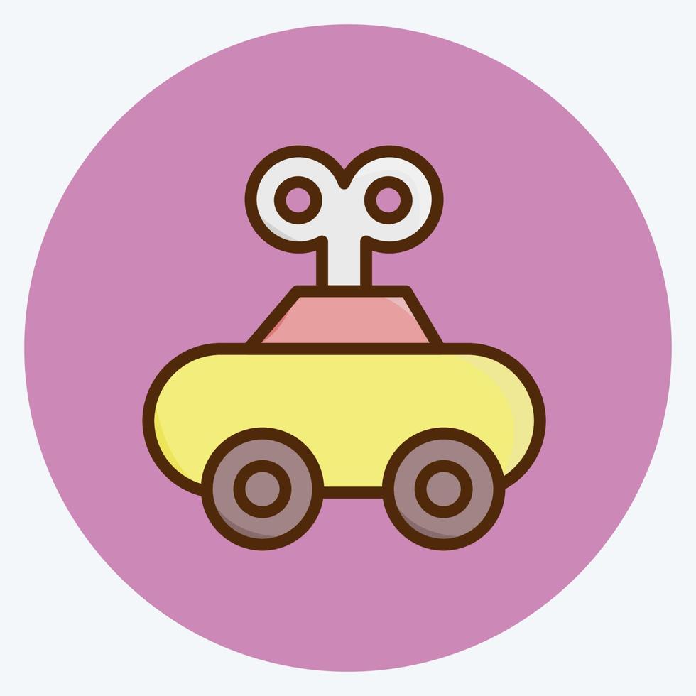 icono de coche de relojería. adecuado para el símbolo de los niños. estilo plano diseño simple editable. vector de plantilla de diseño. ilustración sencilla