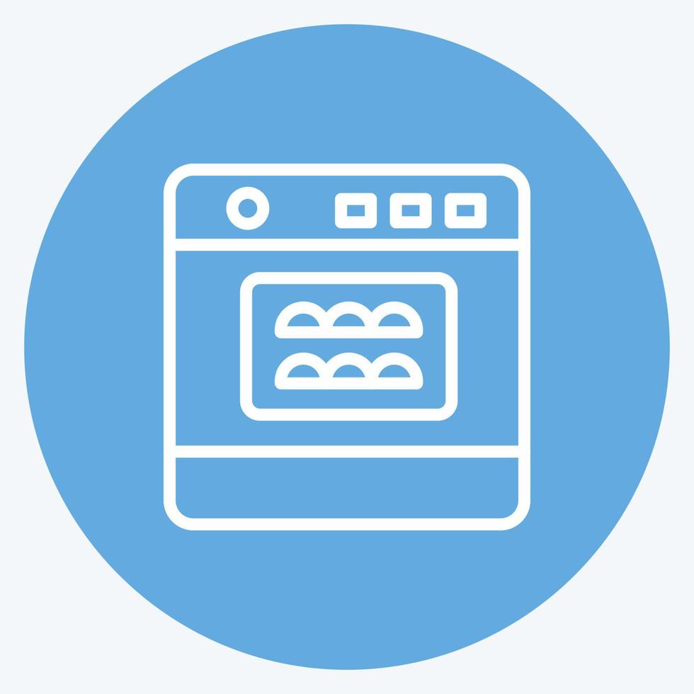 Icon Oven. suitable for Bakery symbol. blue eyes style. simple design editable. design template vector. simple illustration vector