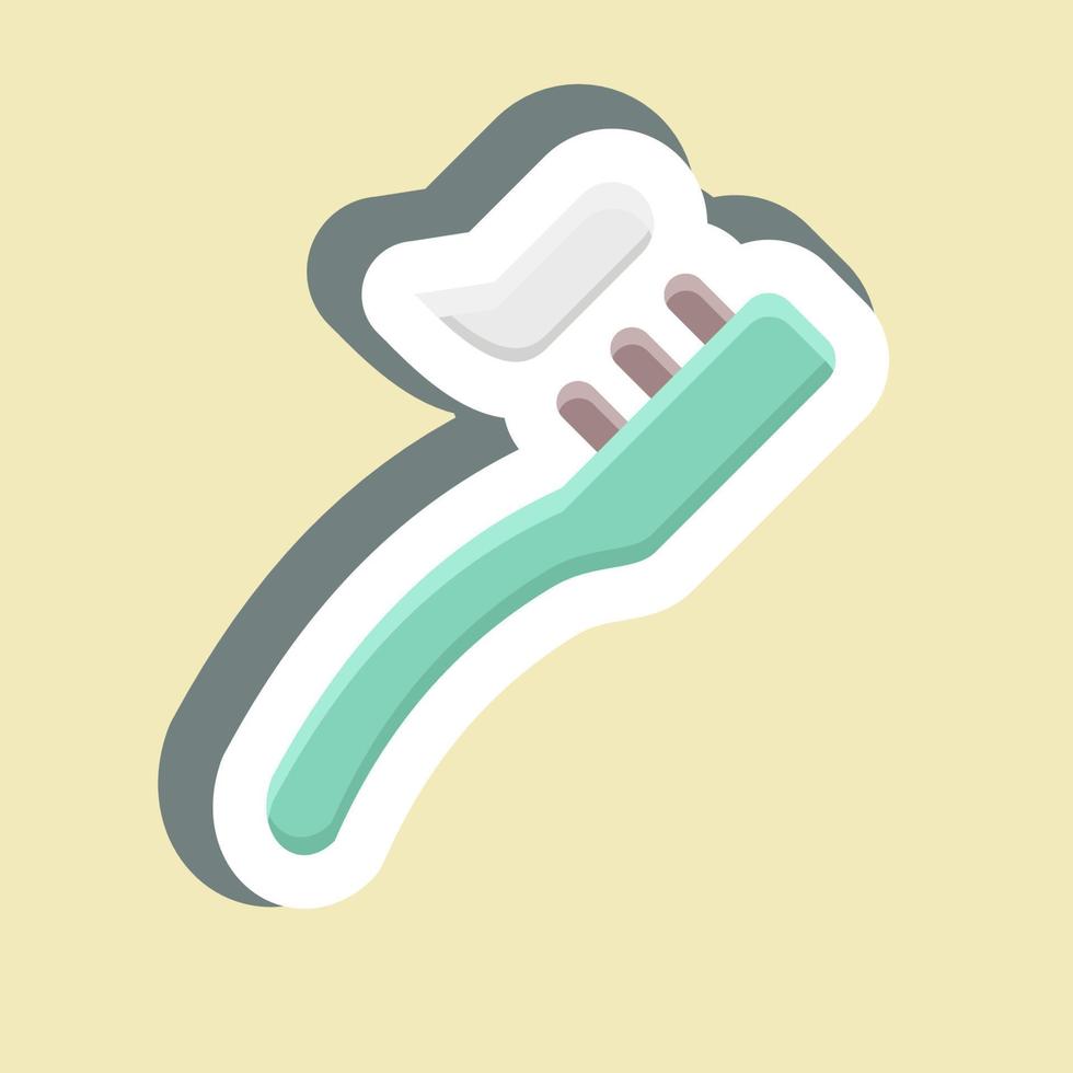 Sticker Toothbrush. suitable for medicine symbol. simple design editable. design template vector. simple illustration vector