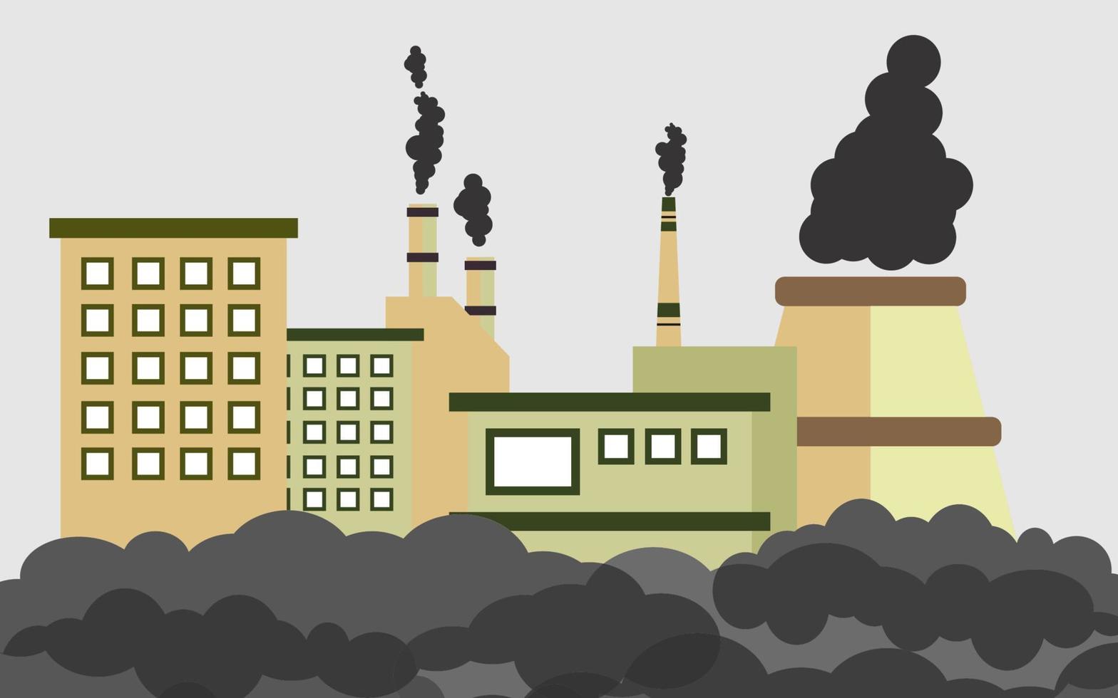 pollution problem in the city, vehicle and factory smoke, Global Warming design concept. vector