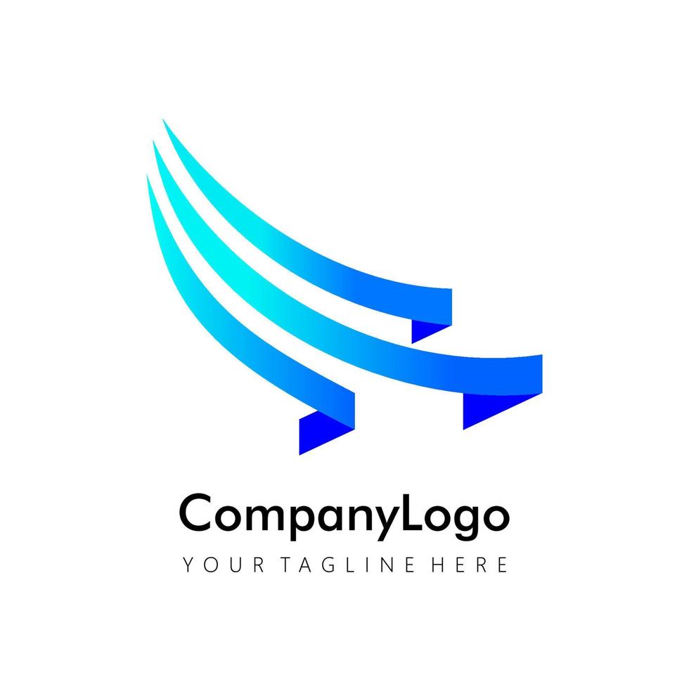 abstract triple wings business logo concept vector