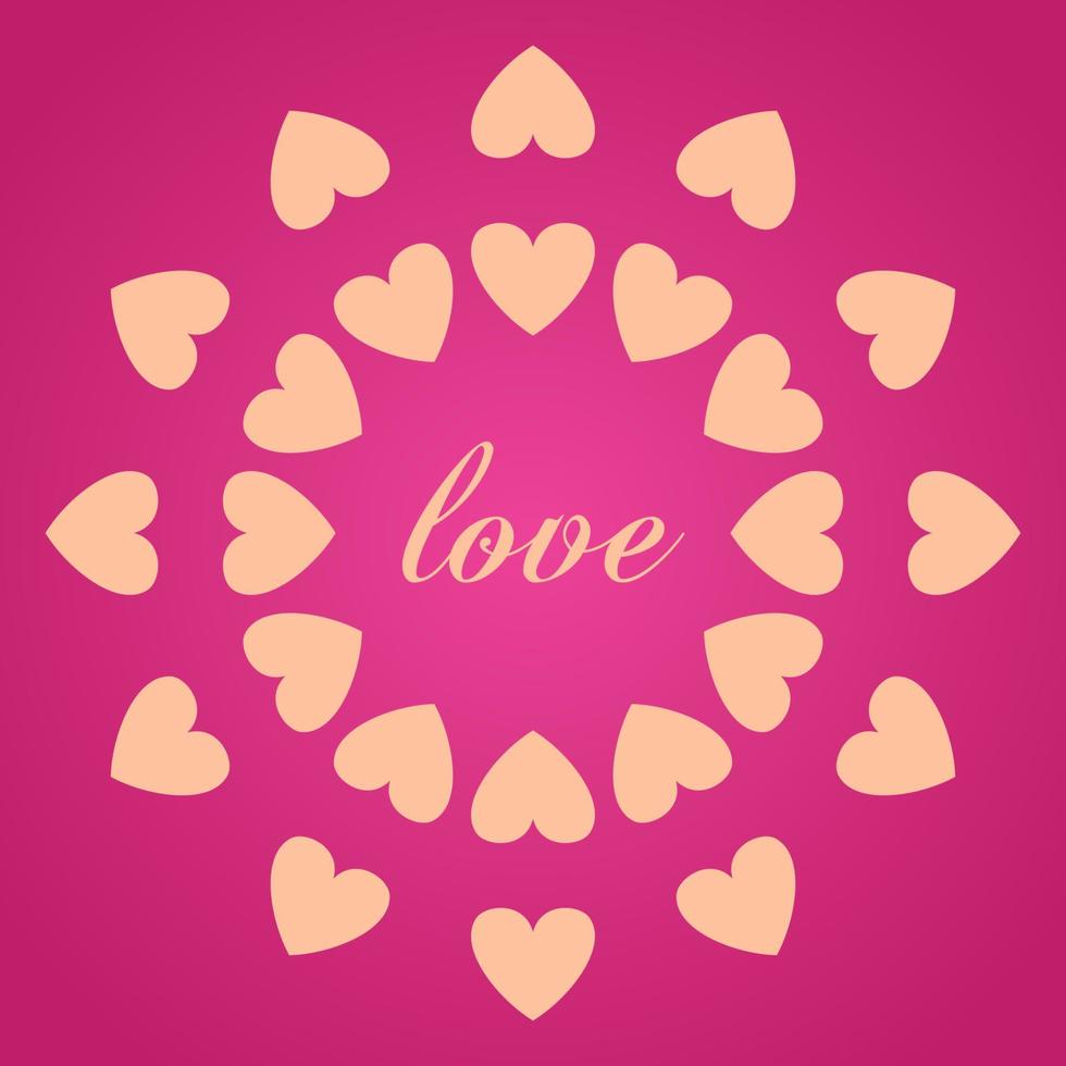 love vector circle pattern sweet romantic design template.