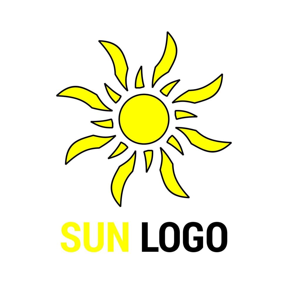 sun logo template for company and emblem vector