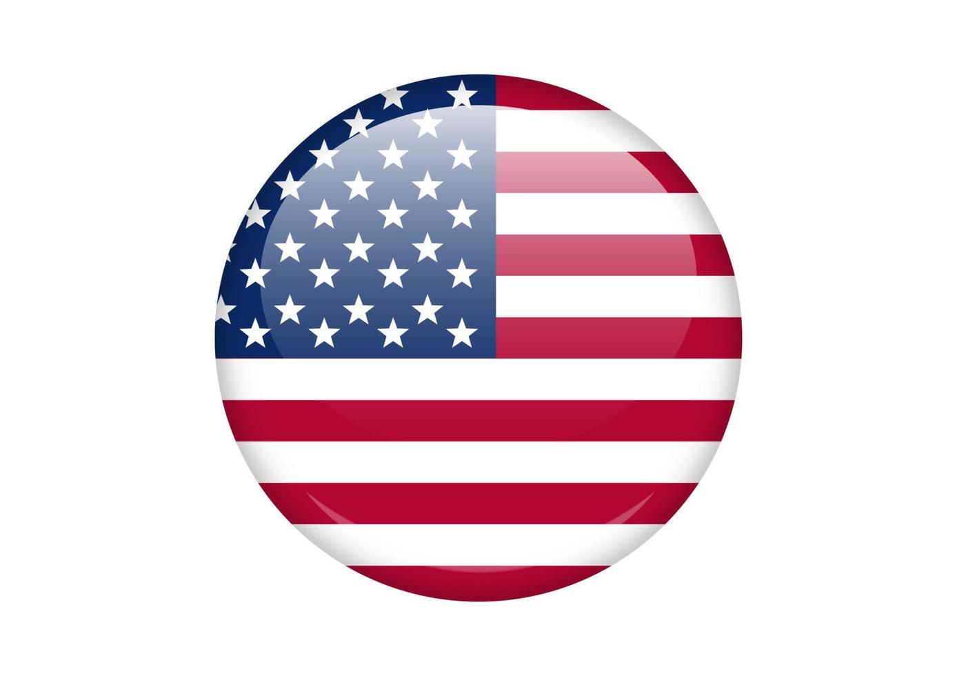 graphic design usa flag for circle button vector template isolated white background