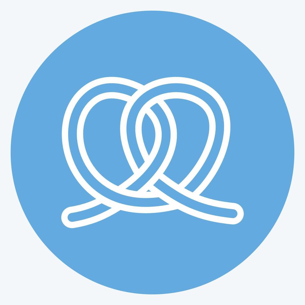 icono de pretzel. adecuado para el símbolo de panadería. estilo de ojos azules. diseño simple editable. vector de plantilla de diseño. ilustración sencilla