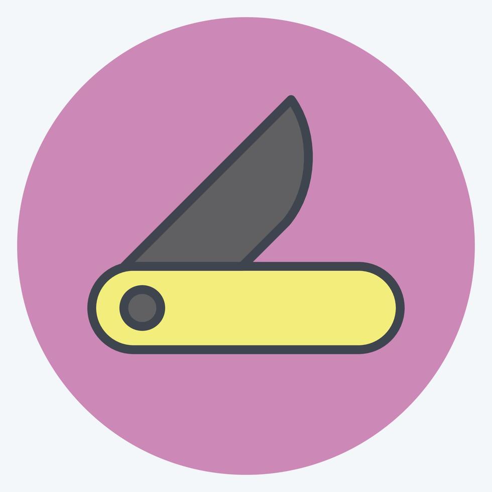 Icon Clasp-Knife. suitable for education symbol. color mate style. simple design editable. design template vector. simple illustration vector