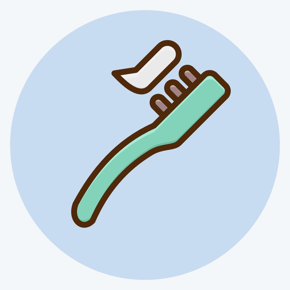 Icon Toothbrush. suitable for medicine symbol. flat style. simple design editable. design template vector. simple illustration vector