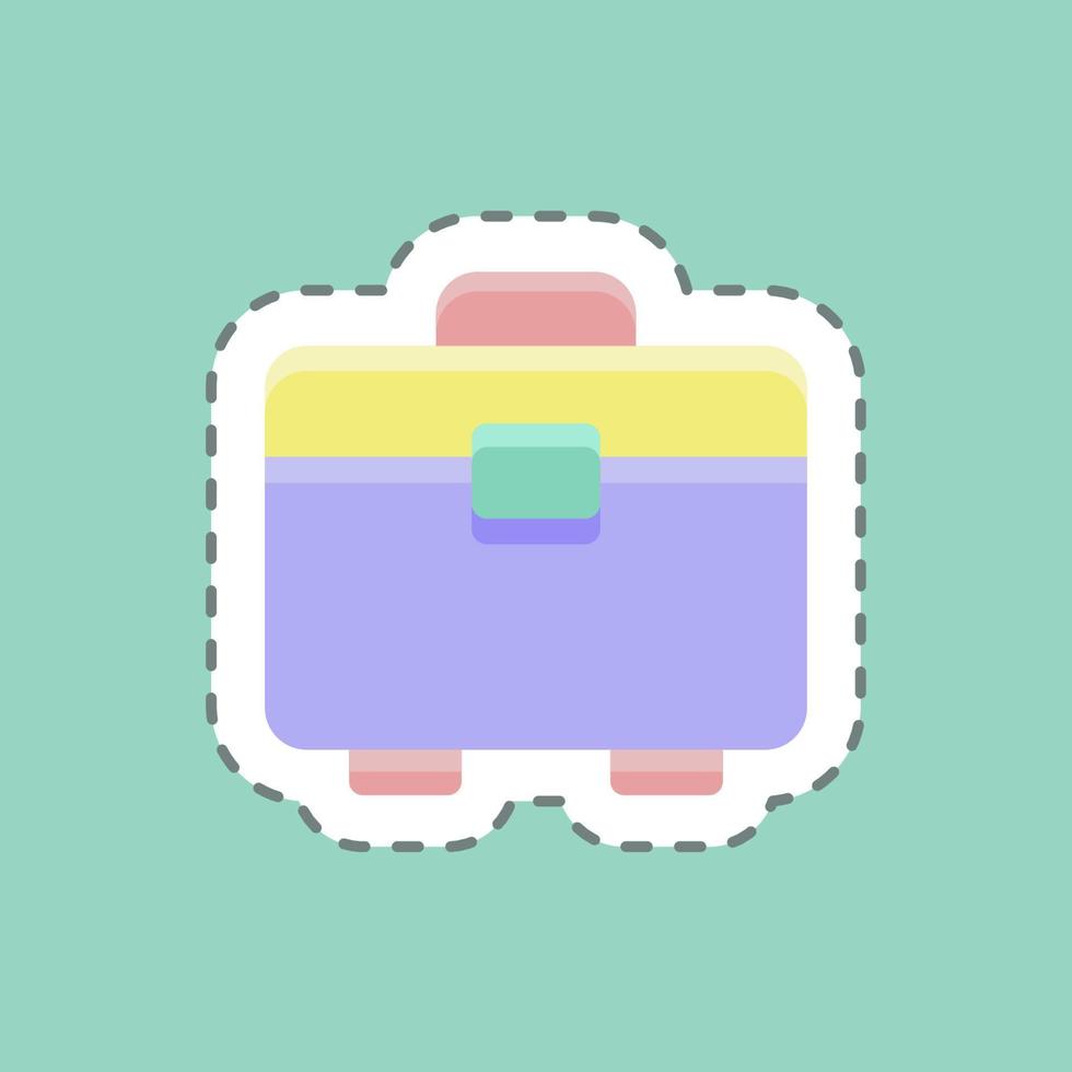 Sticker line cut Toolbox. suitable for building symbol. simple design editable. design template vector. simple illustration vector