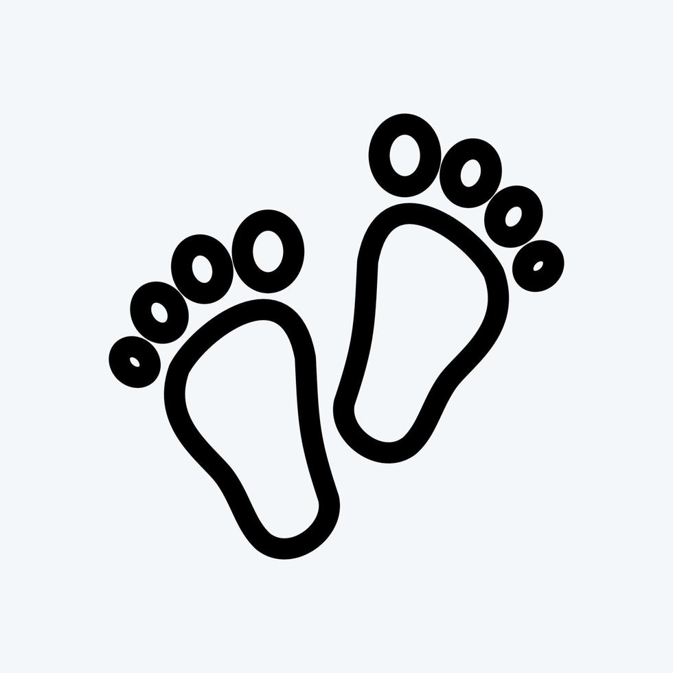 Icon Feet. suitable for Kids symbol. line style. simple design editable. design template vector. simple illustration vector