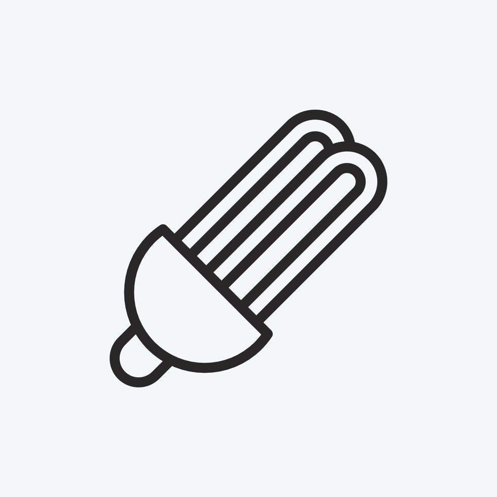 Icon Eco Bulb. suitable for education symbol. line style. simple design editable. design template vector. simple illustration vector