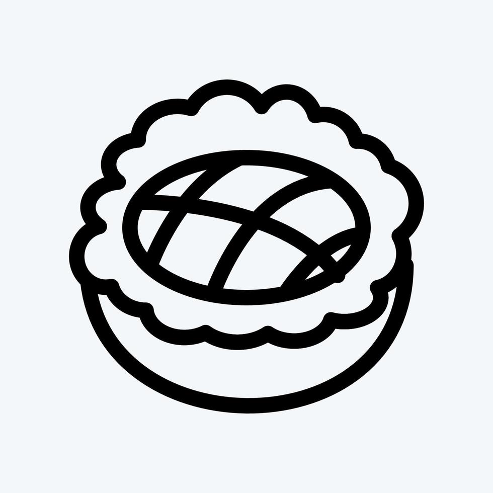 Icon Apple Pie. suitable for Bakery symbol. line style. simple design editable. design template vector. simple illustration vector