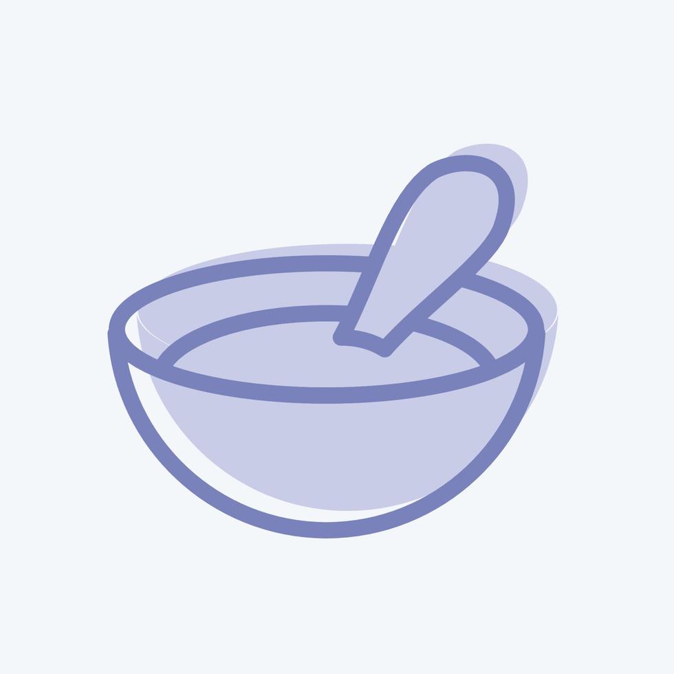 icono de cereal para bebés. adecuado para el símbolo de los niños. estilo de dos tonos. diseño simple editable. vector de plantilla de diseño. ilustración sencilla