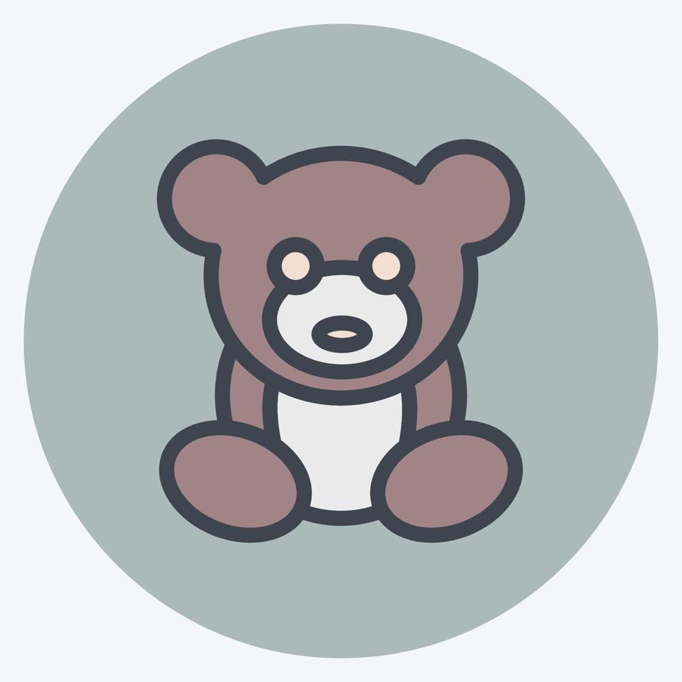 icono de oso de peluche. adecuado para el símbolo de los niños. estilo compañero de color. diseño simple editable. vector de plantilla de diseño. ilustración sencilla