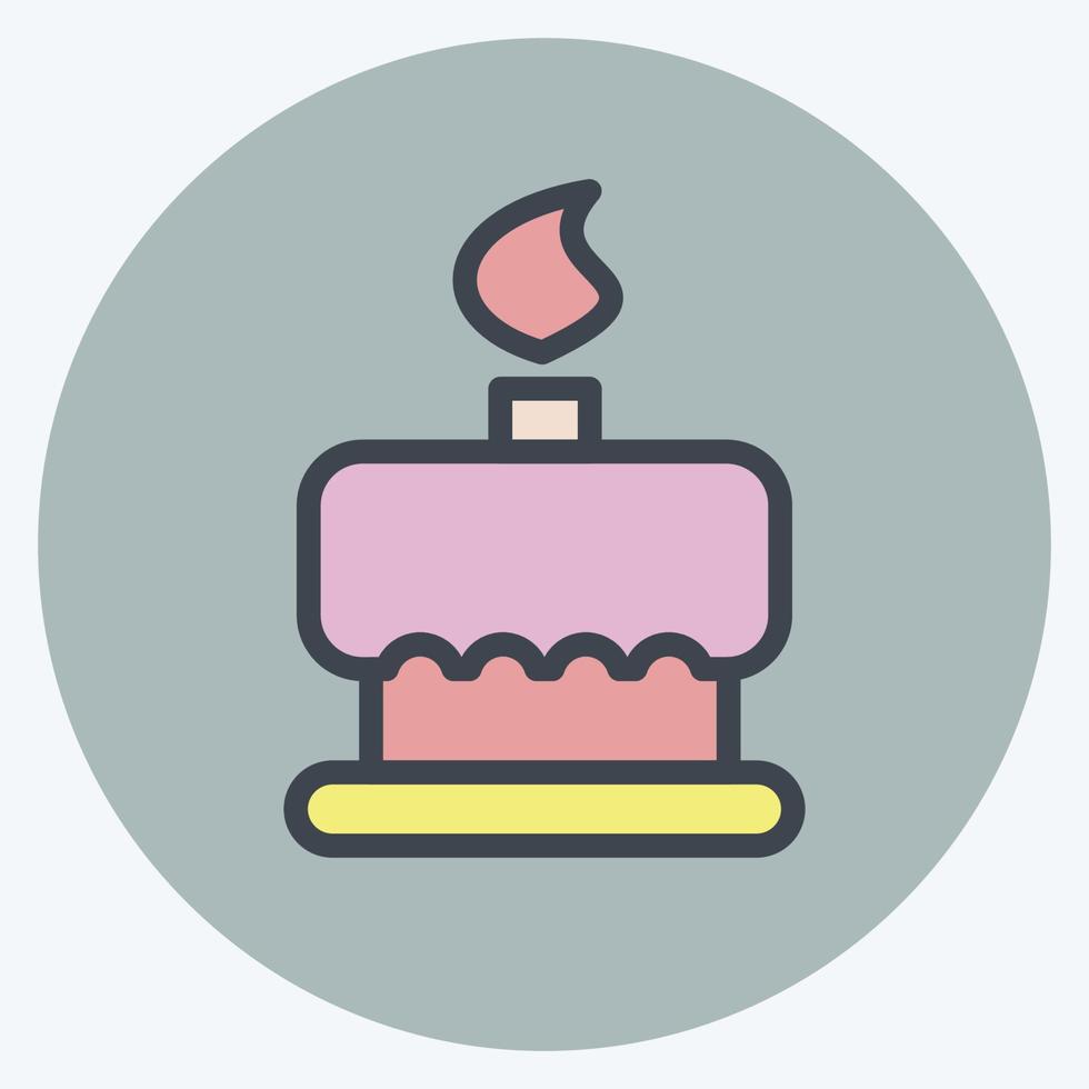 Icon Birthday Cake. suitable for Bakery symbol. color mate style. simple design editable. design template vector. simple illustration vector