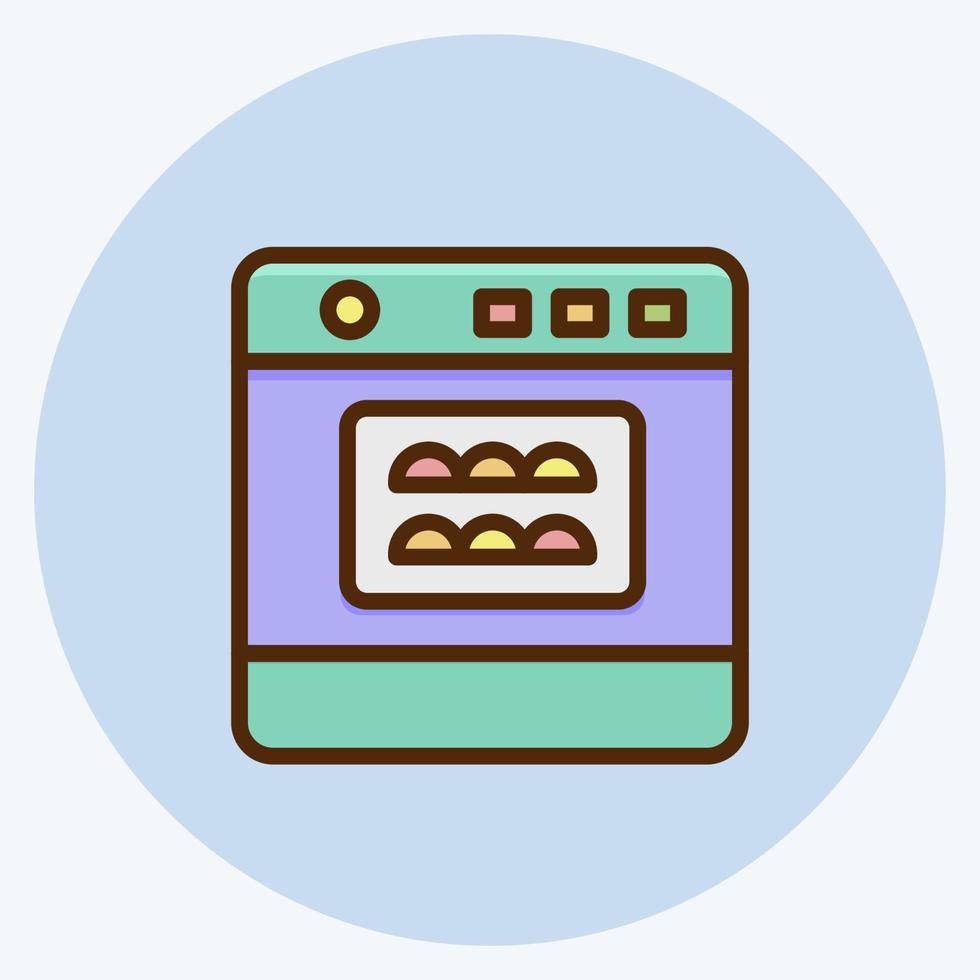 Icon Oven. suitable for Bakery symbol. flat style. simple design editable. design template vector. simple illustration vector