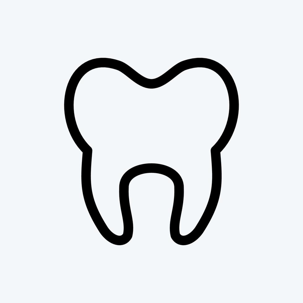 Icon Tooth. suitable for medicine symbol. line style. simple design editable. design template vector. simple illustration vector