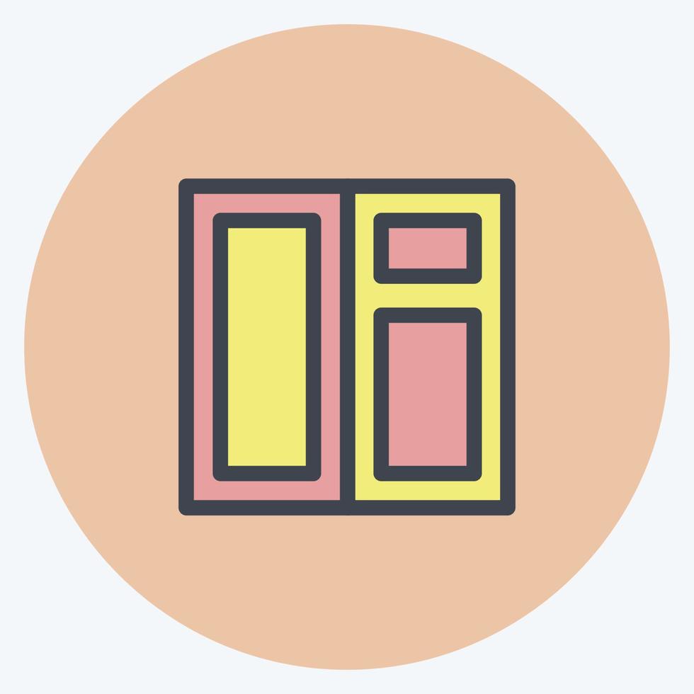 Icon Window. suitable for building symbol. color mate style. simple design editable. design template vector. simple illustration vector