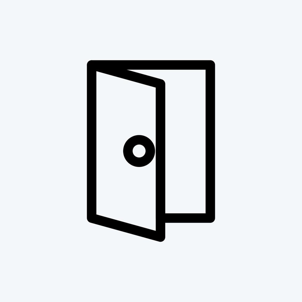 Icon Door. suitable for building symbol. line style. simple design editable. design template vector. simple illustration vector