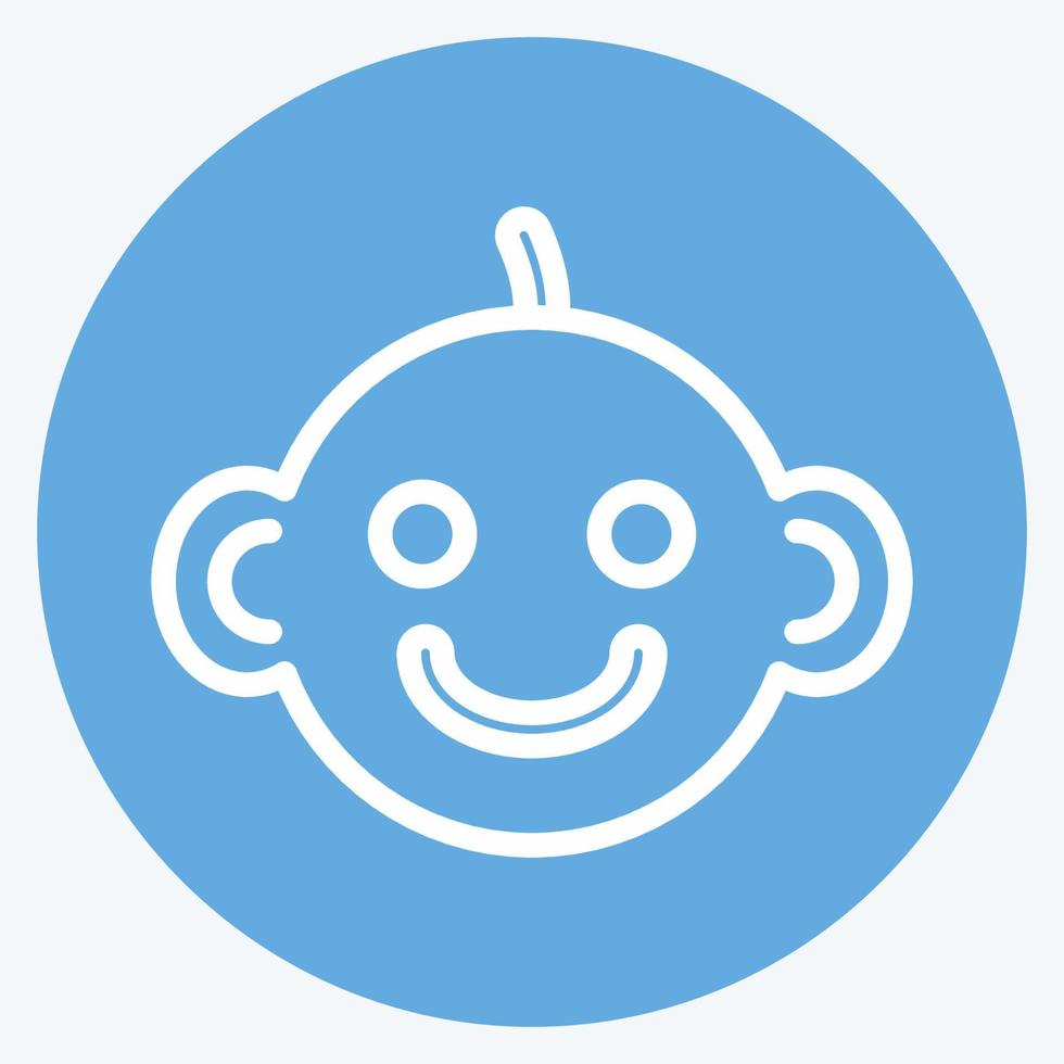 Icon Baby Boy. suitable for Kids symbol. blue eyes style. simple design editable. design template vector. simple illustration vector
