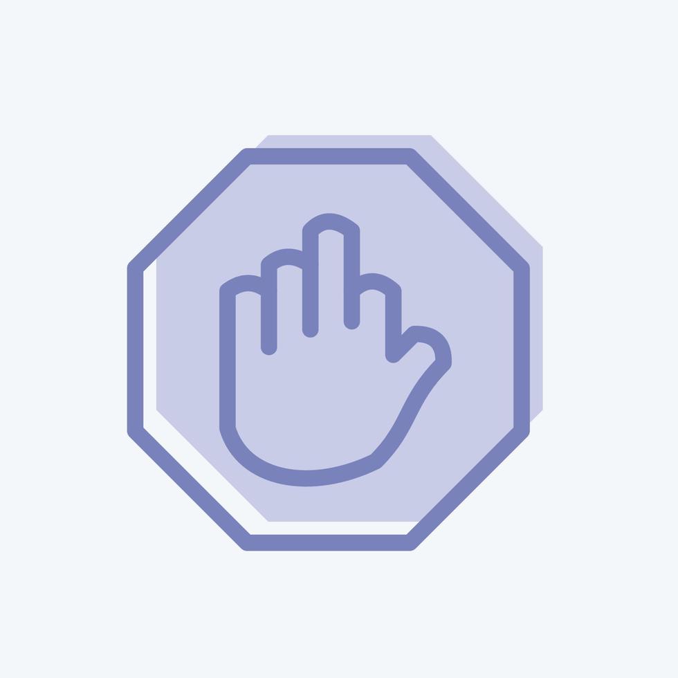 Icon Stop Hand. suitable for building symbol. two tone style. simple design editable. design template vector. simple illustration vector