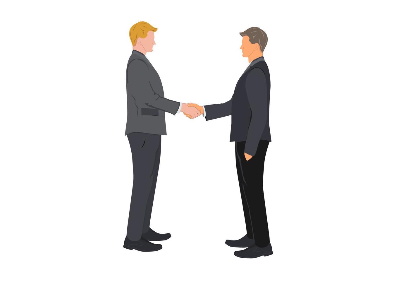 Drawing Graphics two business people shaking hands concept successful negotiation for business vector illustration
