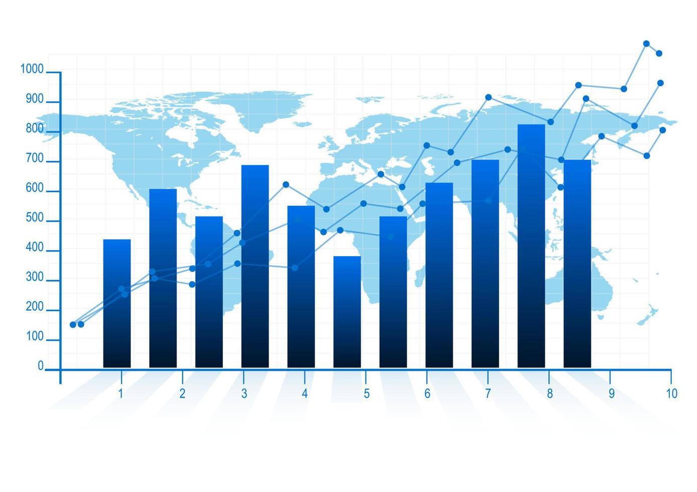 diseño de gráficos concepto de gráfico de barras análisis de negocios informe de finanzas ilustración de vector de crecimiento