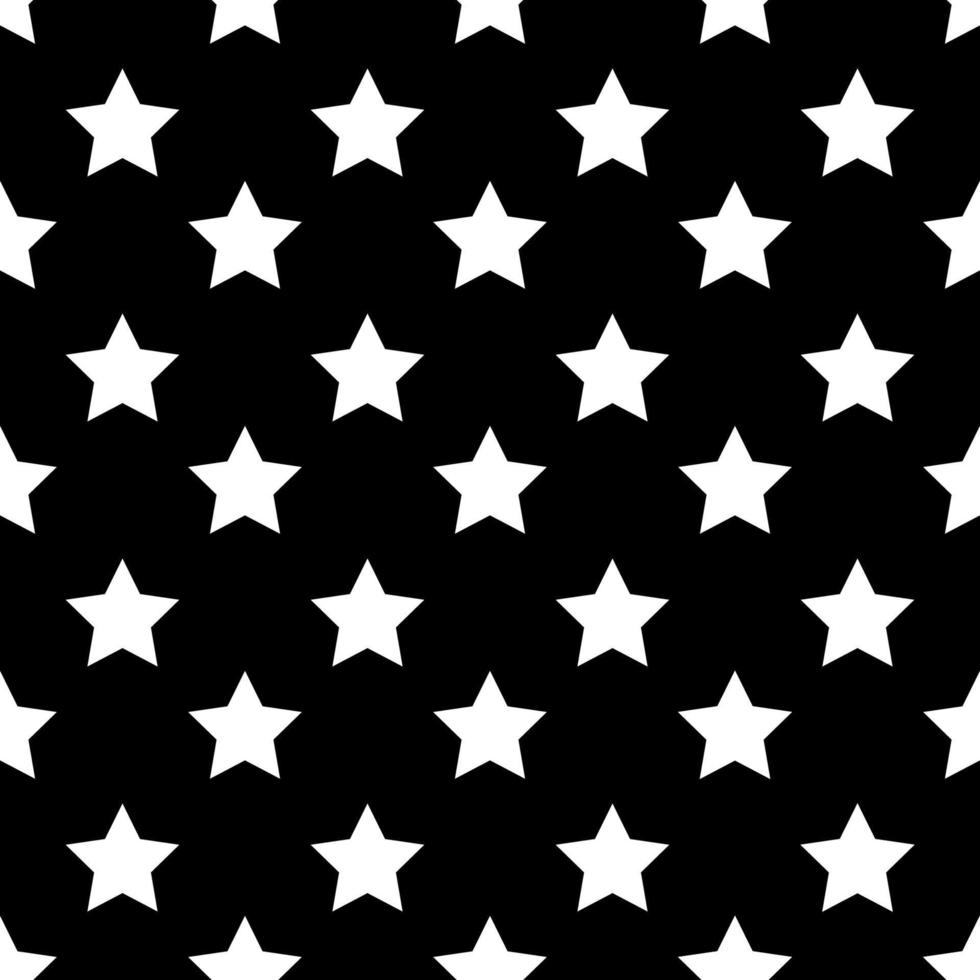 Seamless abstract Star white pattern on black background, Vector illustration texture for paper, wrapping and fabric