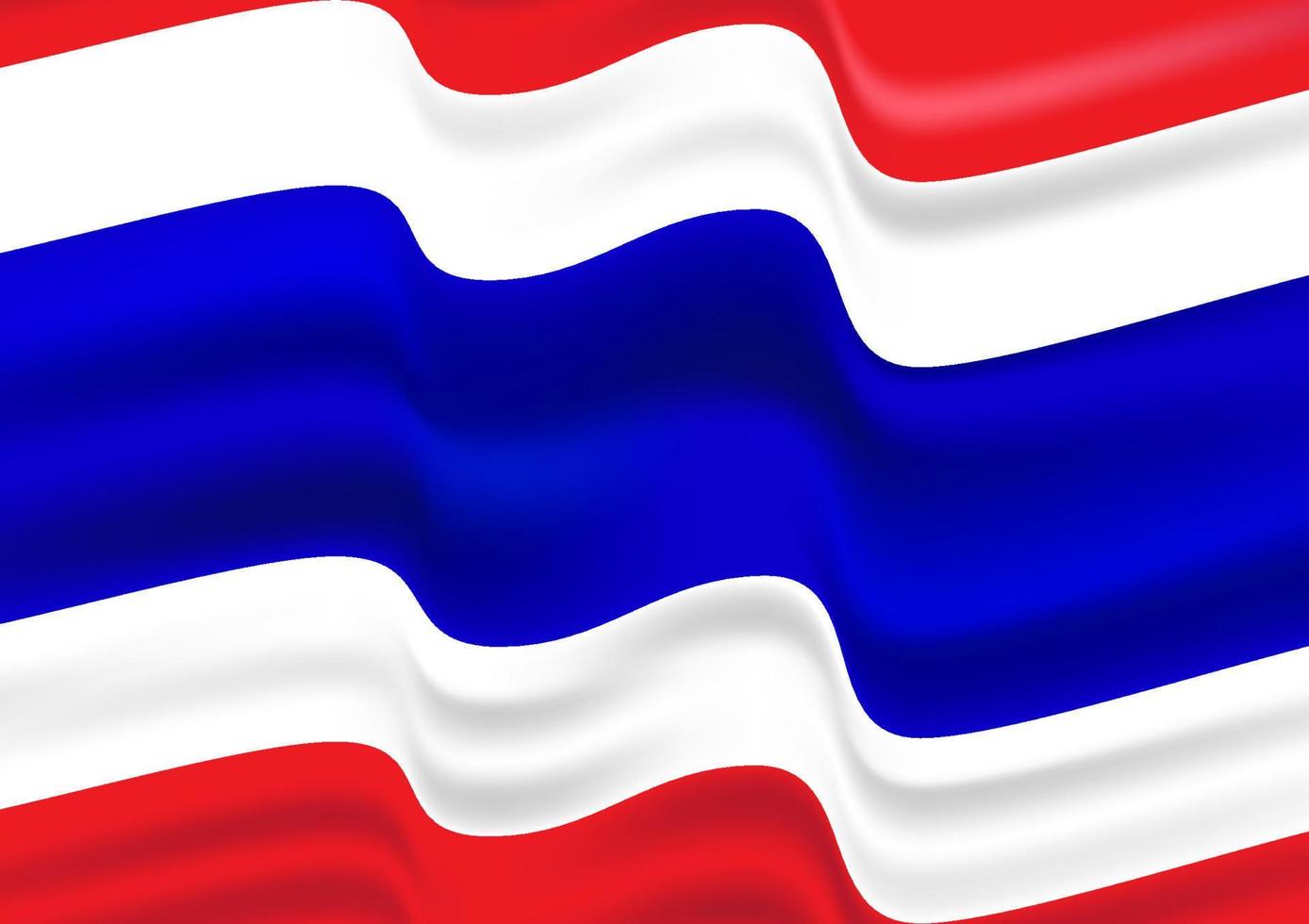 graphics image flag of Thailand with 3 colors red, white, blue for background vector illustration