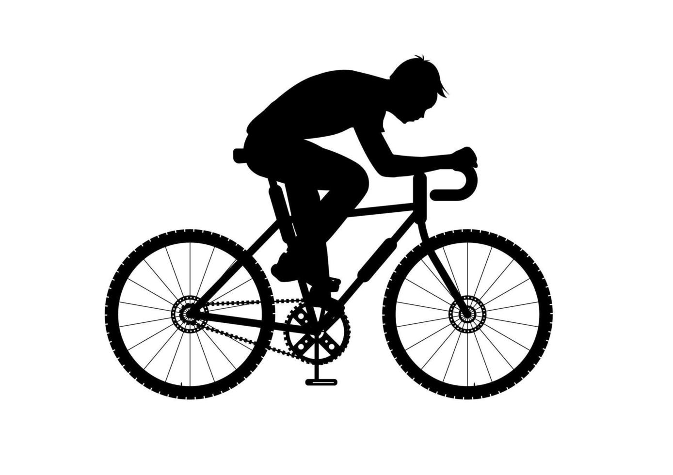 imagen gráfica silueta hombre montando una bicicleta vector ilustración aislado fondo blanco