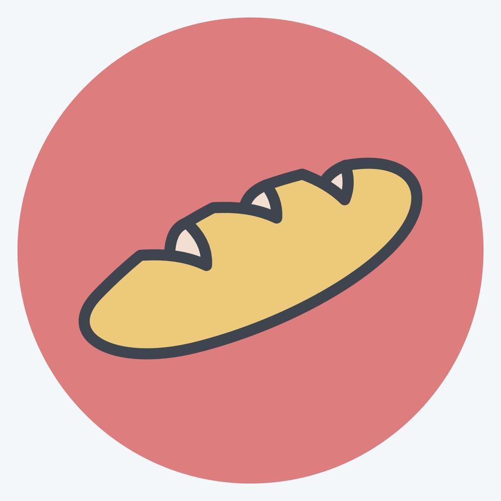 pan de icono. adecuado para el símbolo de panadería. estilo compañero de color. diseño simple editable. vector de plantilla de diseño. ilustración sencilla