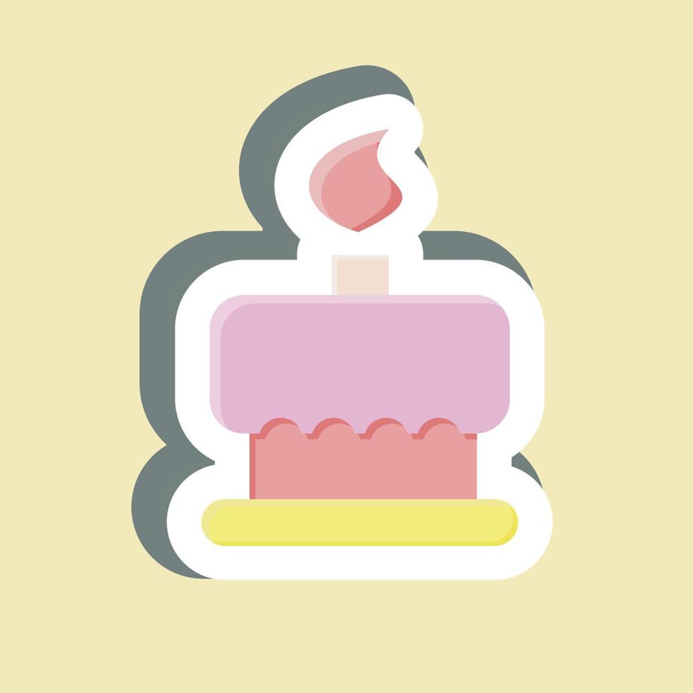 pegatina pastel de cumpleaños. adecuado para el símbolo de panadería. diseño simple editable. vector de plantilla de diseño. ilustración sencilla